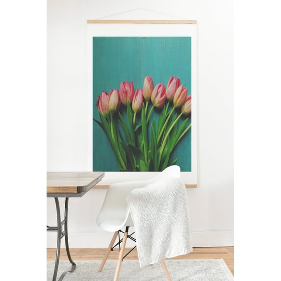 Society6 Lovely Pink Tulips by Olivia St Claire Art Print and Hanger