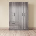 thumbnail image 3 of Woodpeckers Furniture and Mattress 4 Doors Wardrobe 2 Drawers with Shelves 72" high, 3 of 3