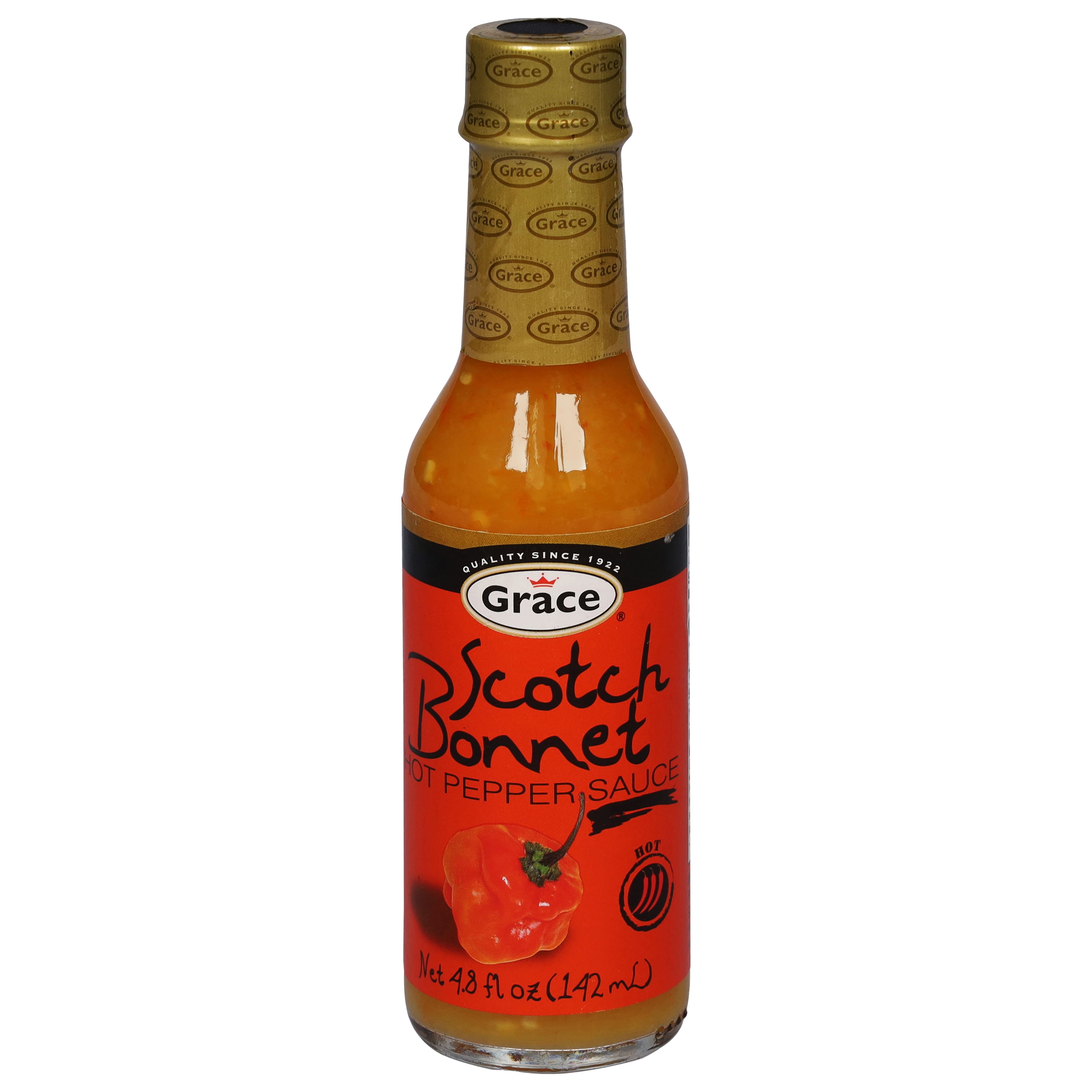 (4 pack) Grace Hot Pepper Sauce, 4.8 oz