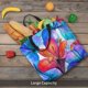 thumbnail image 5 of Disketp Bright Flowers Bolsa Tote de Lona para Mujer, Bolso de Hombro y Cruzado con Cierre de Cremallera, 5 of 7