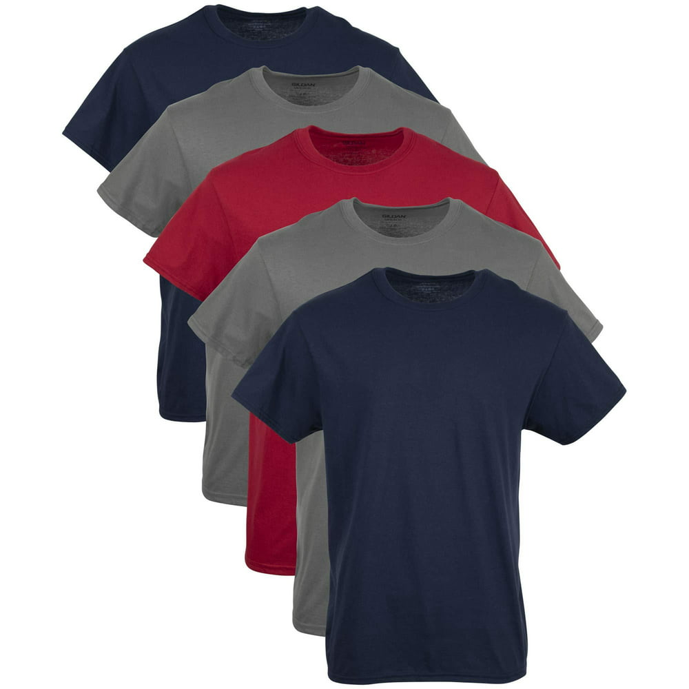 Gildan - Gildan Men's Crew T-Shirt Multipack Medium Navy/Charcoal/Red ...