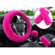 thumbnail image 1 of Juego de 5 piezas en 1 de funda para volante de lana sintética, funda suave y esponjosa para freno de mano, funda para palanca de cambios y 2 almohadillas para cinturón de seguridad, ajuste unive, 1 of 4