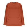 thumbnail image 4 of NuoCaiYun Womens Long Sleeve Sweatshirt Casual Winter Fall V Neck Hoodless Pullover Tops with Pockets, 4 of 6