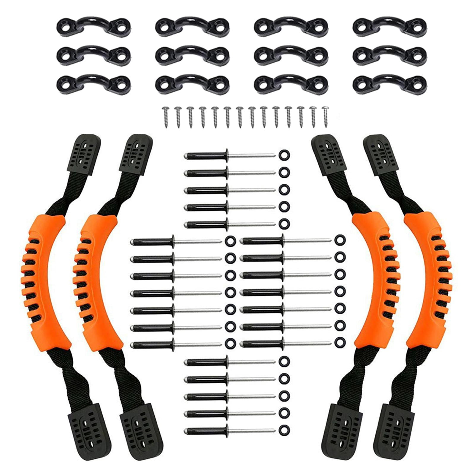 funtasica Kayak Handles Canoe Handle Supplies DIY with Screws Pad Eye Portable Kayaking Accessories Replacement Carry Handles for Canoe Orange