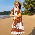 thumbnail image 4 of Defioc Vintage Cowboy On A Bronco Horse Pattern Womens Summer Dresses Short Sleeve Sundress 2025 Beach Vacation Dresses with Pockets -Large, 4 of 6