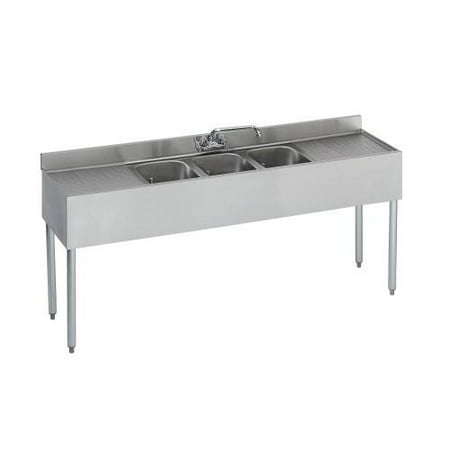 Compartment Underbar Sink - Krowne Metal 18-63C 1800 Series Underbar Three Compartment Sink 72