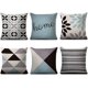 thumbnail image 1 of Juego de 6 fundas de almohada decorativas de lino, 45 x 45 cm, funda de almohada con estampado geométrico para sofá y oficina Sailing Electrónica, 1 of 5