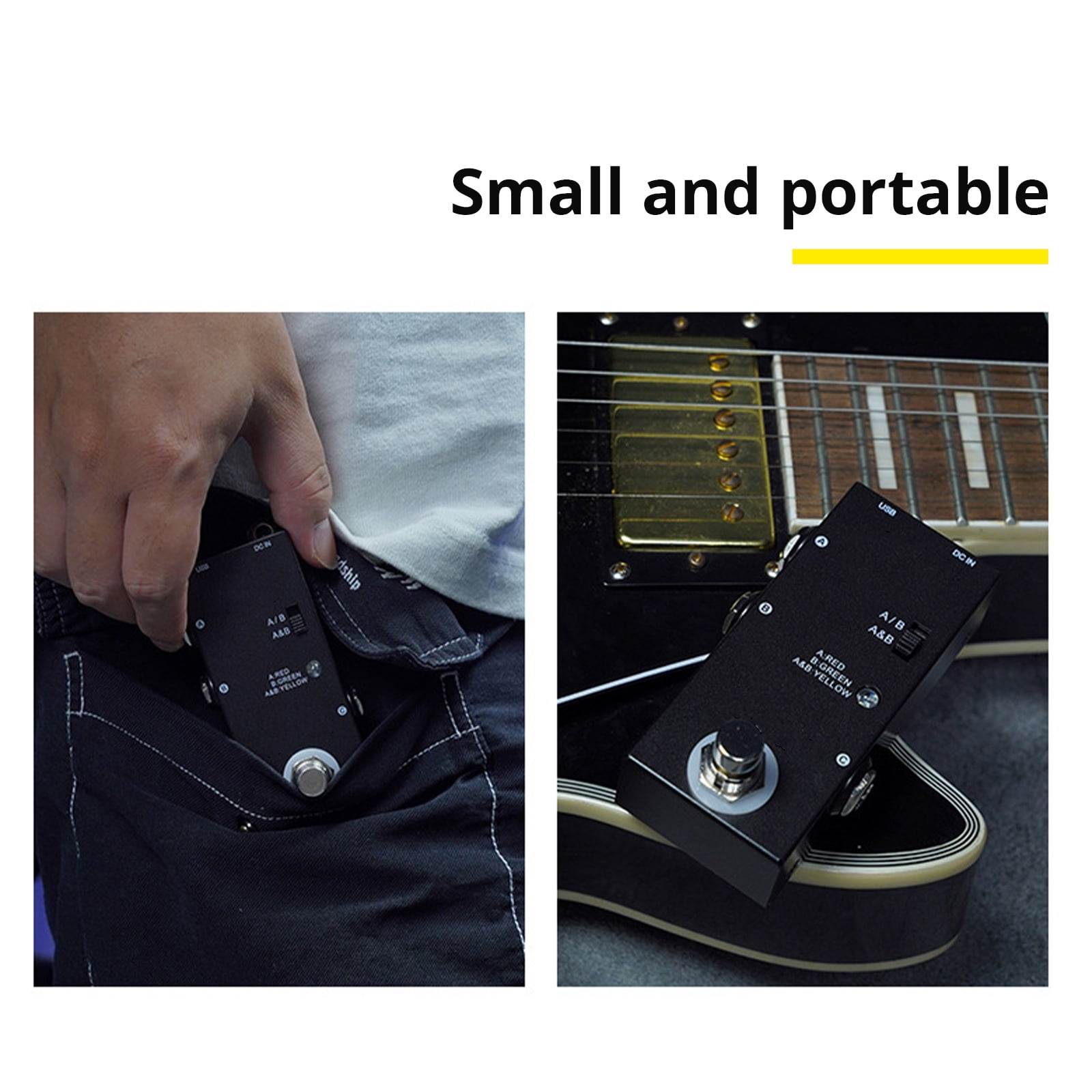 True Bypass Electric Guitar Effects Pedal ABY Line Selectors Switches Small Guitar Effect Pedal ABY Channel Switches