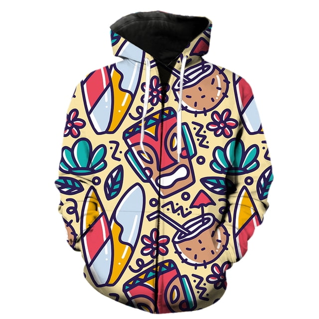 Sudadera con capucha estilo hawaiano de isla tropical para hombre, estilo hip hop, informal, con estampado 3D, chaquetas con capucha, tops Harajuku, moda genial