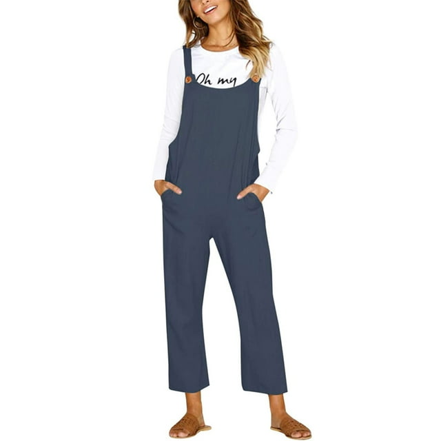 Combinaisons et Combishorts pour Femmes Décontractés Sans Manches avec Poches en Lin Combishort Long Combinaison de Fête Combinaisons Décontractées pour Femmes Combinaisons et Combishorts