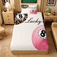 thumbnail image 4 of Erosebridal Leopard & Pink 8 Ball Print Twin Sheet Sets, Sports Monogram Bedding for Girls, 1 Flat Sheet, 1 Fitted Sheet and 1 Pillowcase, 4 of 6