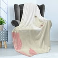thumbnail image 4 of Fashion Soft Flannel Fleece Blanket, Pastel Colored Portrait of a Woman Soft Digital Flowers Bridal Theme Romantic Image, Cozy Plush for Indoor and Outdoor Use, 70" x 90", Beige Pink, by Ambesonne, 4 of 5