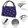 thumbnail image 4 of Yiaed Eggplant Print Lunch box lunch bag Portable Insulated Lunch Box for Women Men Cooler Tote Bag with Front Pocket for Work Picnic Travel, 4 of 6