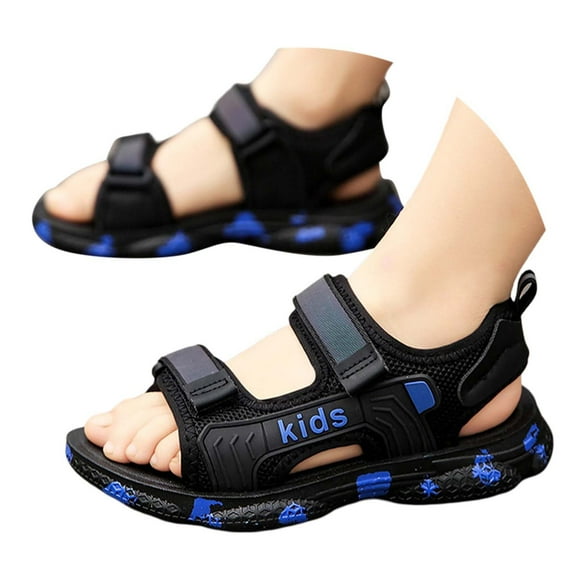 Big Boys Sandals Comfortable Hook Loop Strap Casual Summer Outdoor Walking Shoes Daily Wear Play for Kids Size 9.5-10T