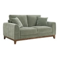 thumbnail image 2 of Furniture of America Nora Mid-Century Modern Chenille Track Arm Loveseat with Pillows, Olive Green, 2 of 12