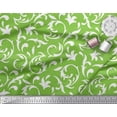 thumbnail image 2 of Soimoi Green Silk Fabric Filigree Damask Printed Fabric 1 Yard 42 Inch Wide, 2 of 3