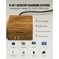 thumbnail image 2 of USB Power Strip Surge Protector - Desktop Extension Cord with 4 Widely Spaced Outlets & 4 Smart USB Ports, Portable Charging Station for Home, Office, Hotel, Dorm, RV, Faux Walnut Grain, 2 of 4