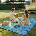 thumbnail image 4 of Turquoise Blue Teal Outdoor Rug 3x5 Ft - Reversible Patio Rug Outdoor Camping Rugs, Chic Stained Glass Texture Aesthetic Indoor Outdoor Area Rugs, Non-Slip Outdoor Carpet Runner for Deck/Porch, 4 of 8