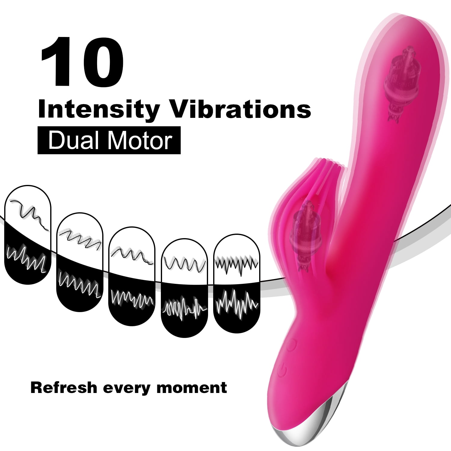 Sientice 10 Speeds G Spot Vibrator Powerful Dildo Rabbit Vibrator for Women Clitoris Stimulation Massage Adult Sex Toys USB Rechargeable?Rose Red? photo image