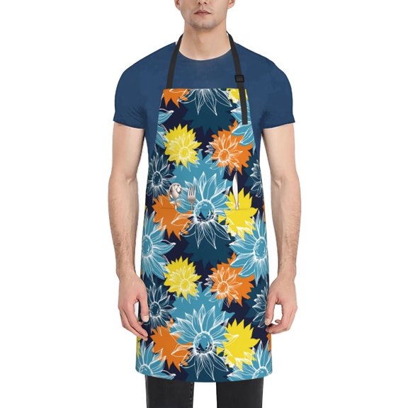Naloa Sunflowers Apron Kitchen Aprons with Pockets for Women Men Chef