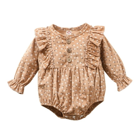 

Zlekejiko Baby Girls Floral Autumn Long Sleeve Romper Bodysuit Clothes
