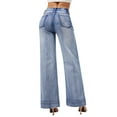 thumbnail image 2 of roswear Women's Wide Leg Jeans Stretchy Baggy Loose Fit Pants Trousers, 2 of 5