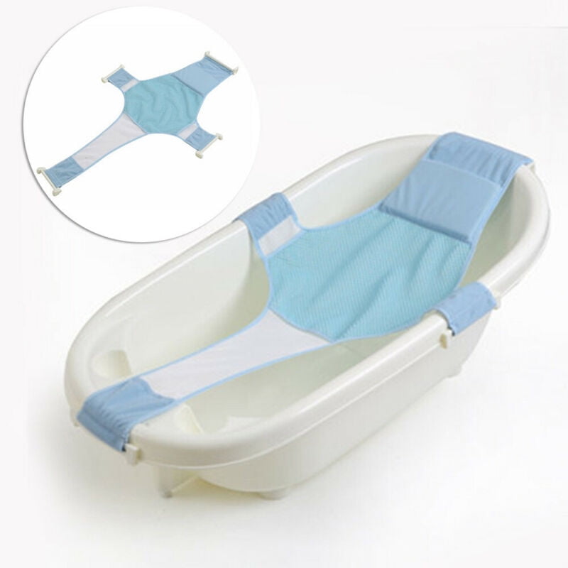 AkoaDa Newborn Infant Baby Bathing Cradle For Bathtub Seat Sling Shower Mesh Net Blue