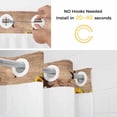 thumbnail image 3 of No Hook Shower Curtain with Snap in Liner, Western Star Farm Sunflower Waterproof Fabric Bathroom Curtain Mesh Top Window, Vintage Wood Grain Black Buffalo Plaid Shower Curtains 36x72in, 3 of 9