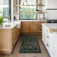 thumbnail image 5 of Lahome 2'x3' Entryway Floral Rug, Washable Kitchen Rugs Non Slip Front Door Mat for Indoor Entrance, Boho Ultra Thin Small Rug Soft Botanical Throw Carpet for Bathroom Bedroom, Black, 5 of 9