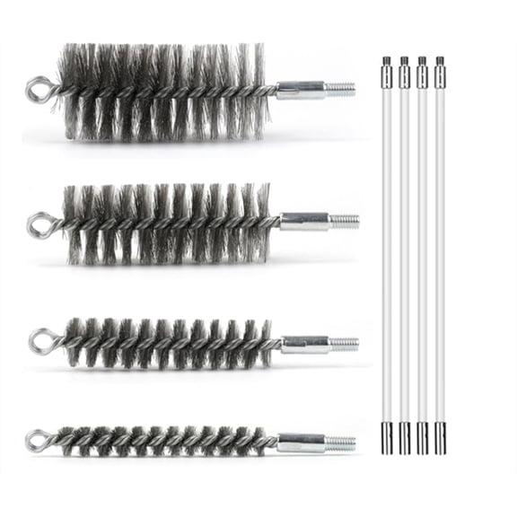 50 in Pipe Cleaning Brush Set with Stainless Steel Bristles, Wire Brush with Flexible Rods,for Auto Parts,Bottles,Tubes.