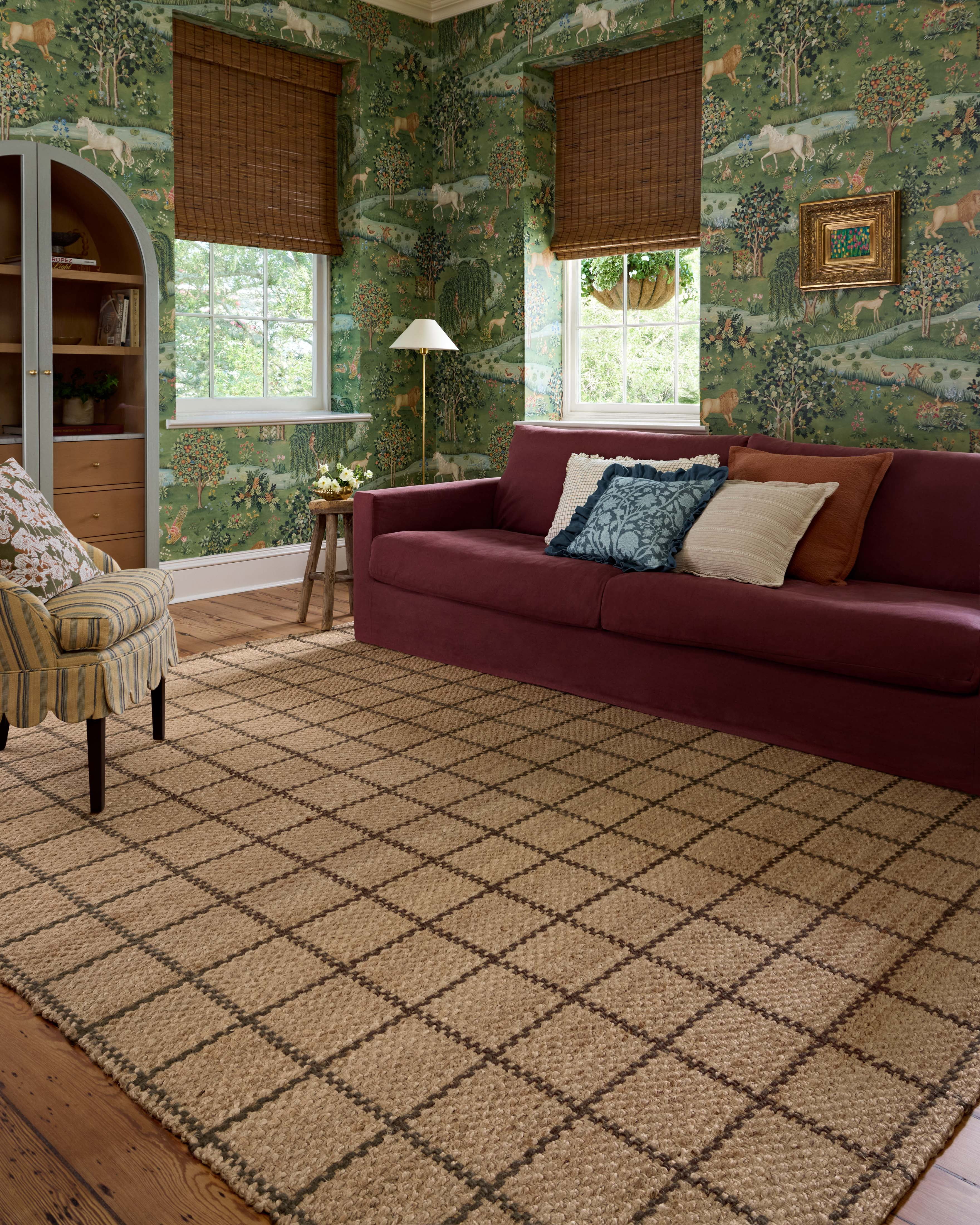 Chris Loves Julia x Loloi Fletcher Natural / Brown 7'-9" x 9'-9" Area Rug