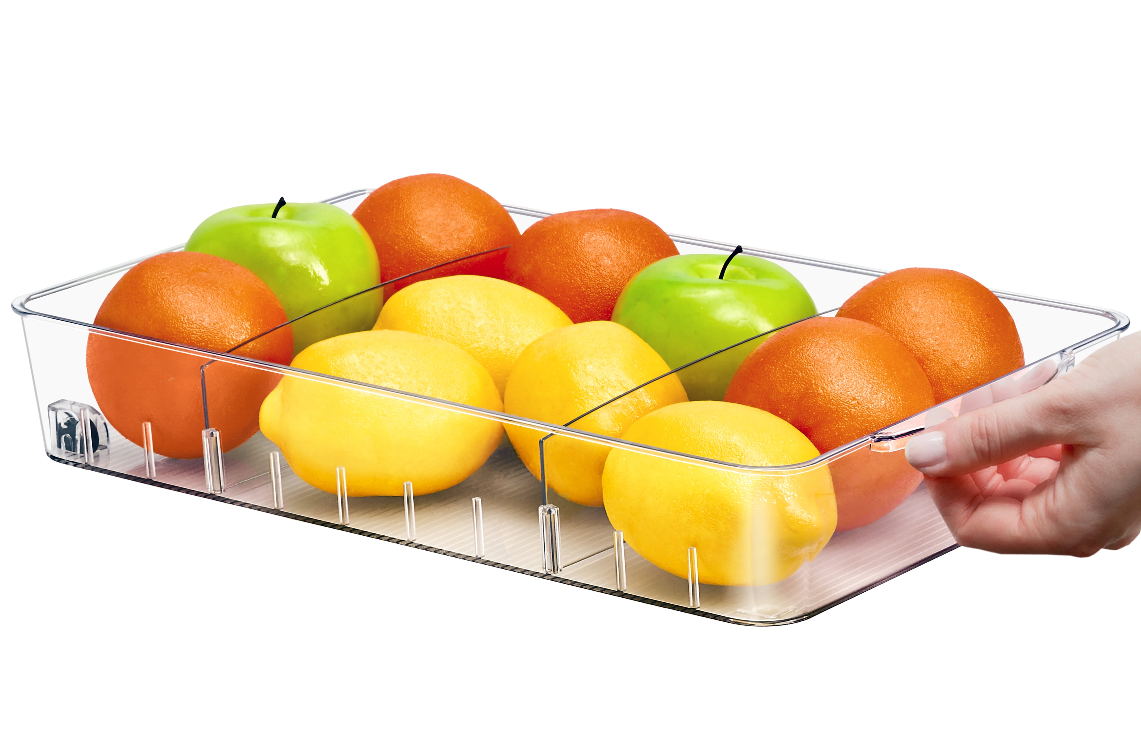 Sorbus RollOut Fridge Organizer Bin Container on Wheels Clear Design