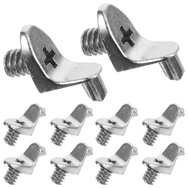 COMPUKAS 10Ud Clips Para Estantes De Aleación Resistente En Color Plateado Para Uso En Gabinetes