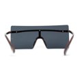 thumbnail image 2 of Retro Oversize Rimless Rectangle Shield Sunglasses Tortoise Black, 2 of 4