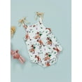 thumbnail image 3 of Franhais Infant Baby Girl Summer Jumpsuit, Cartoon Animal Print Sleeveless Sling Tie-Up Romper, 3 of 9