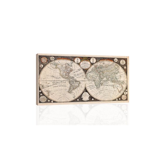 world map III - CANVAS OR PRINT WALL ART