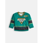 Monster Jam Toddler Boys Graphic Hockey Jersey with Long Sleeves, Sizes 12M-5T