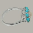 thumbnail image 4 of LBG British Made 14k White Gold Cultured Pearl & Turquoise ring Womens Statement Ring - 33 size options - Size 11.75, 4 of 6