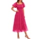 thumbnail image 1 of Vestido Midi de Tul con Fruncido para Mujer PRETTYGARDEN 2025 Rojo Rosado, 1 of 7