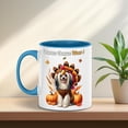 thumbnail image 3 of Happy Thanksgiving Chinese Crested Turkey Costume Pumpkins Autumn Leaves 11oz Accent Two-tone Mug Dog Lover Coffee Tea Cup - 130144, 3 of 5