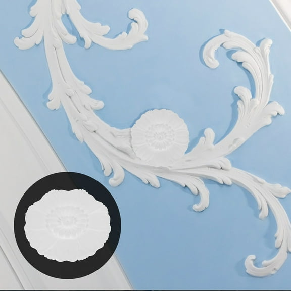 GOOHOCHY Traditional Ceiling Medallion Plastic Ceiling Medallion Fan Medallion Chandelier Ceiling Medallion For Home Bedroom Living Room