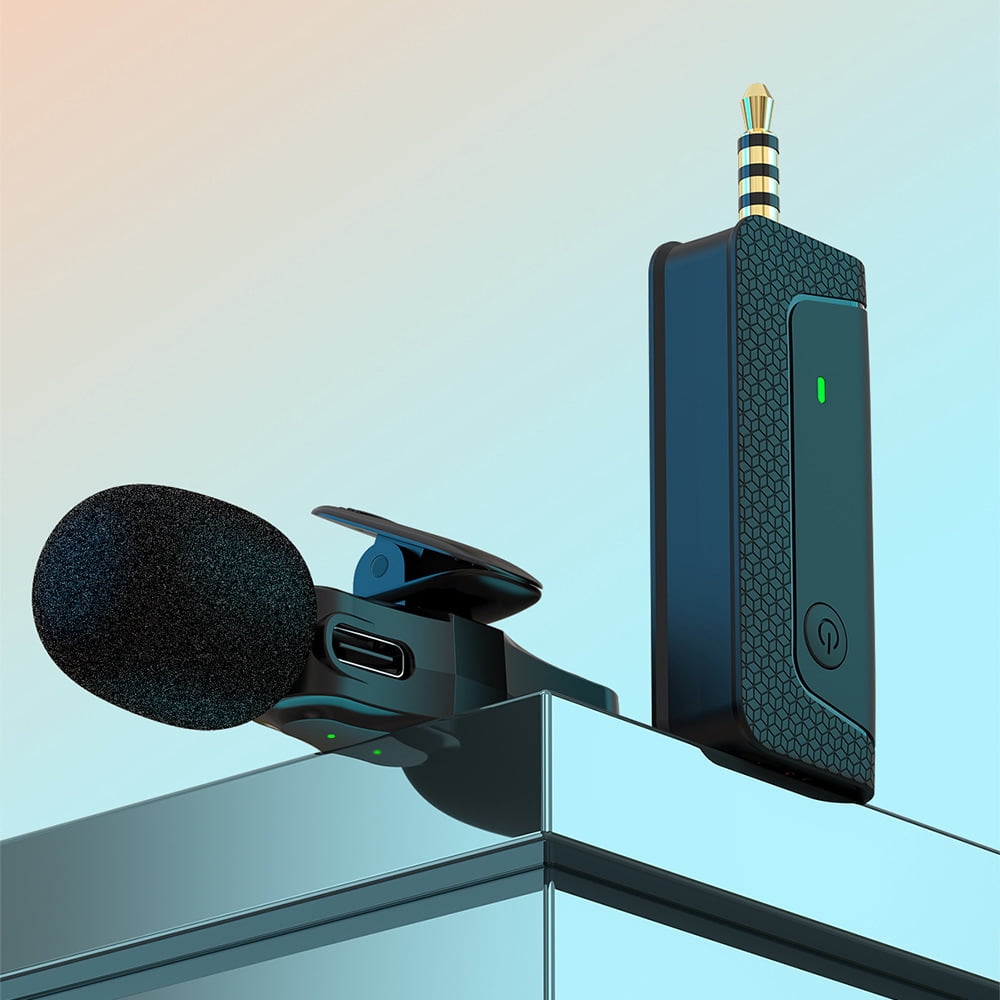 Wireless Lavalier Microphone with Smart Noise Cancellation, Clip-on Mic for Indoor Outdoor Live Stream Interview ASMR Mukbang Audio Recording, Plug & Play for iPhone Android Camera Vlog