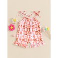 thumbnail image 3 of FEORJGP Toddler Baby Girl Sleeveless Jumpsuit 3M 6M 12M 18M 24M Kids One-piece Cami Romper Bandage Straps Floral Print Overalls Infant Newborn Loose Cn Cute Clothes Summer for Daily Vacation, 3 of 7