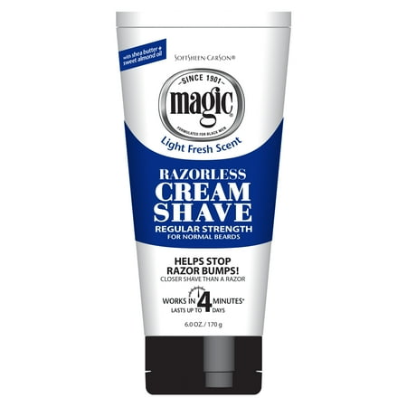 [ 6 PACK ] SoftSheen-Carson Magic - Razorless Cream Shave Regular Strength Shaving Cream 6 oz * BEAUTY TALK LA *