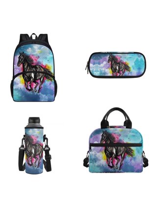 Pzuqiu Galaxy Koala Backpack and Lunch Bag Set for Girls