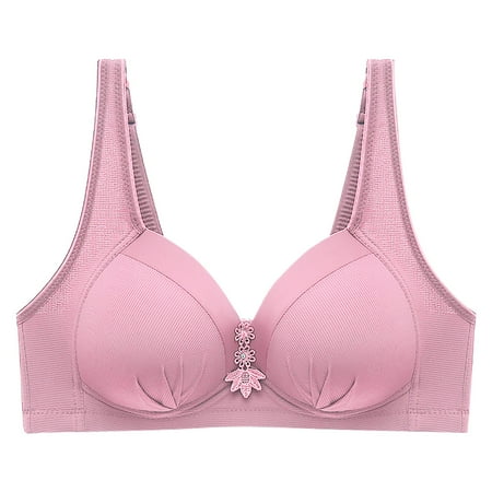 Thin Bras To Wear With A Backless Dress Women Bra Solid Color Compression Bra Women Embroidered Decoration Breathable Gathers Underwear Comfort BraC (3Packs)