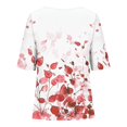 thumbnail image 5 of Blouses pour Femmes, Pull Décontracté Imprimé en Coton Lin Boutons Col Rond Manches Courtes, 5 of 5