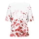 thumbnail image 5 of Tops de Lino para Mujeres Imprimir Suéter Cuello Redondo Manga Corta Superior Poliéster, Blusa de Moda Casual para la Primavera Y el Verano, 5 of 5