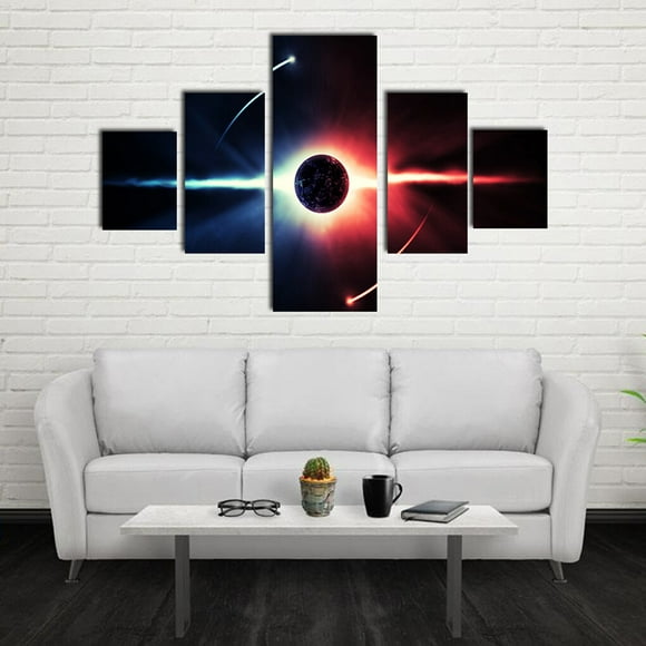 5 Panels Planet Sky Wall Art oil paintings Pictures Spray Oil Painting for Living Room Home Decor