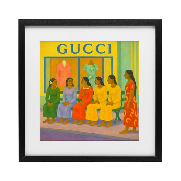 Stupell Industries Gaugin Style Glam Black Framed Print Under Glass, design by Grotto Studios